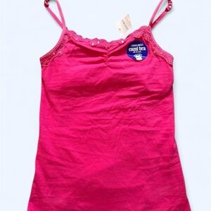 Pink Lace Trim Cami Top